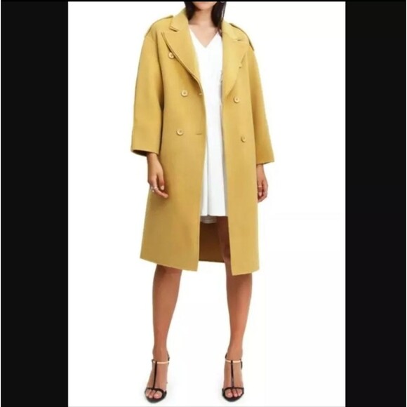 Belle & Bloom Aussie Sky Double Brested Wool Coat in Yellow Medium NWOT. - Picture 1 of 8